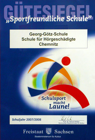 Auszeichnung "Sportfreundliche Schule", Georg-Götz-Schule Chemnitz